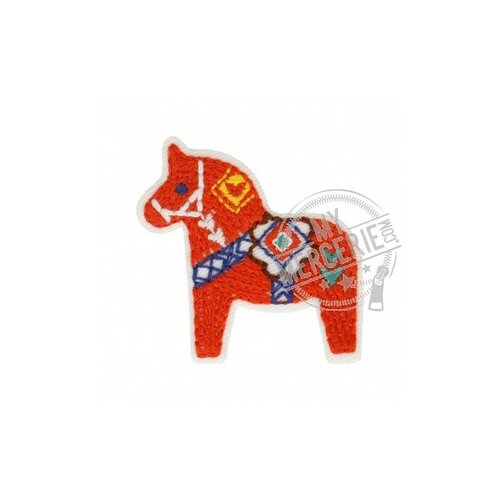 Lot de 3 écussons thermocollants cheval babouchka 4cm x 4,5cm