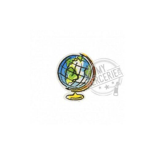 Lot de 3 écussons thermocollants mappemonde  2,5cm x 2cm