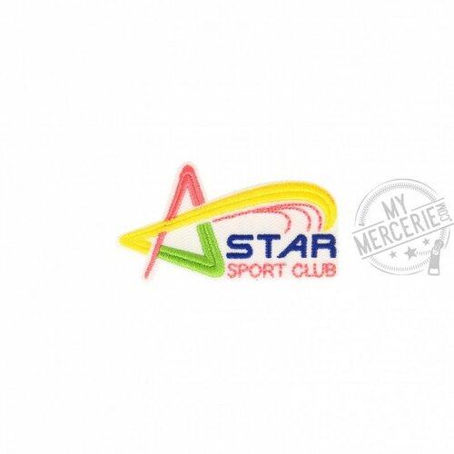 Ecusson thermocollant star sport club 3cm x 6cm