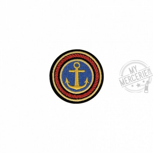Ecusson thermocollant ancre marine royale 4,5cm x 4,5cm
