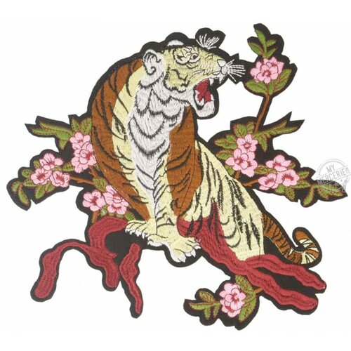 Ecusson thermocollant grand format tigre 26cm x 23,5cm