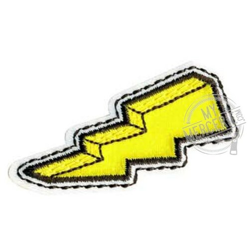 Lot de 3 écussons thermocollants éclair jaune 5x2cm