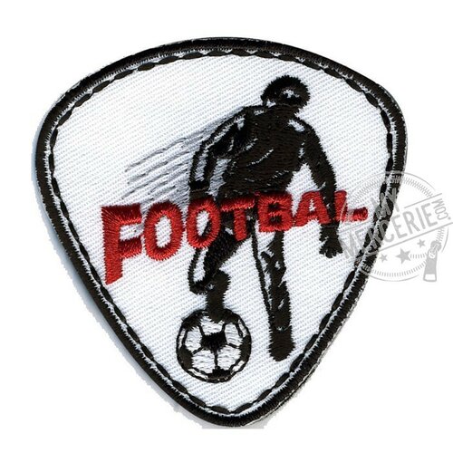 Lot de 3 écussons thermocollants football fond blanc 6cm