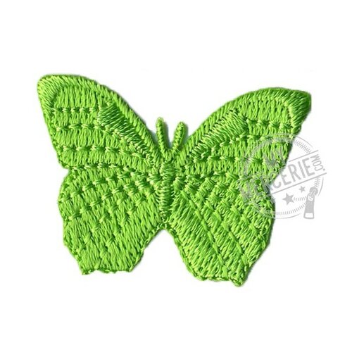 Lot de 3 écussons thermocollants papillon vert 3.5cmx3cm