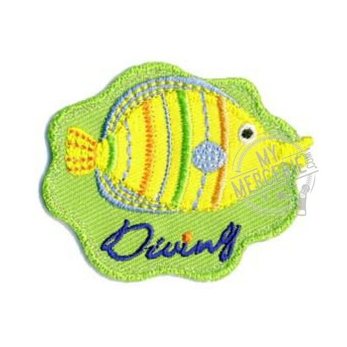 Ecusson thermocollant poisson diving 5x4.5cm