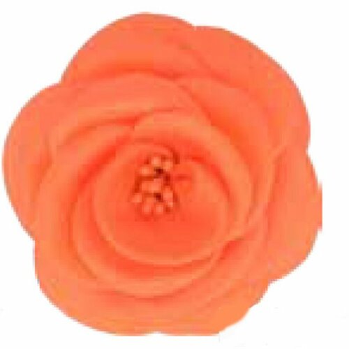 Broche fleur pistils orange 8cm