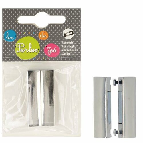 Fermoir magnétique plat 3,8cmx1,9cm argent