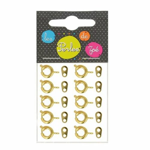Lot de 10 fermoirs ronds métal couleur or