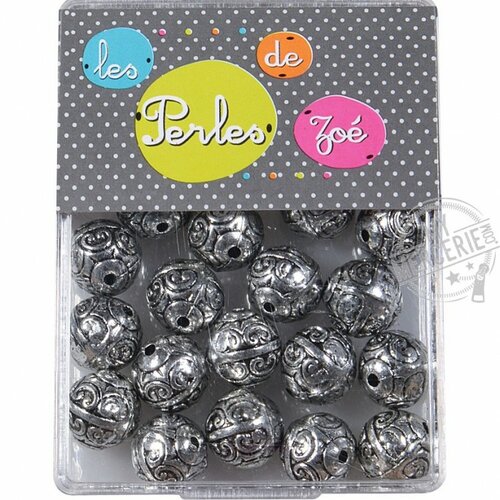 Perles rondes argent 11mm en boite de 20g