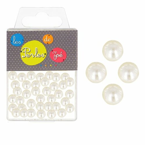 Perles rondes blanches 16mm - boite de 9 perles