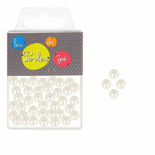Perles rondes blanches 6mm - boite de 16g