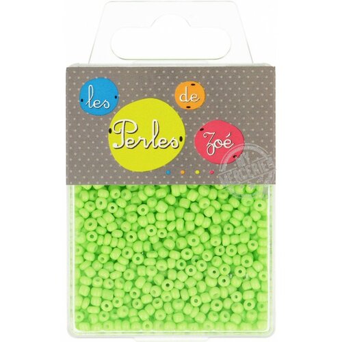 Perles de verre 8/0 vert fluo boite de 40g