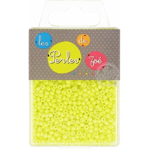 Perles de verre 8/0 jaune fluo boite de 40g