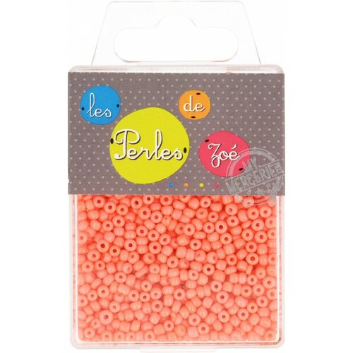 Perles de verre 8/0 orange fluo boite de 40g