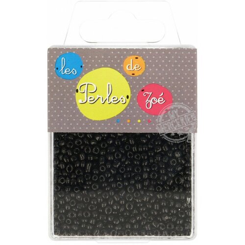 Perles de verre 8/0 noires boite de 40g