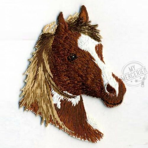 Ecusson thermocollant tête de cheval 5.5cmx7cm
