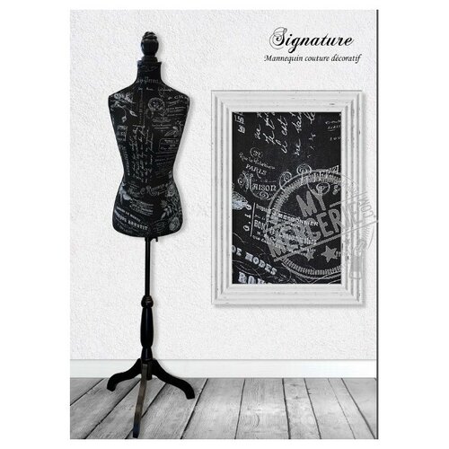 Mannequin couture décoratif motif signature 33cm x 21cm x 167cm