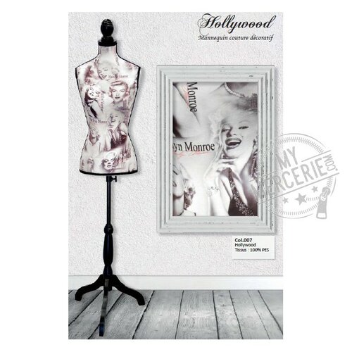 Mannequin couture décoratif motif hollywood 33cm x 21cm x 167cm