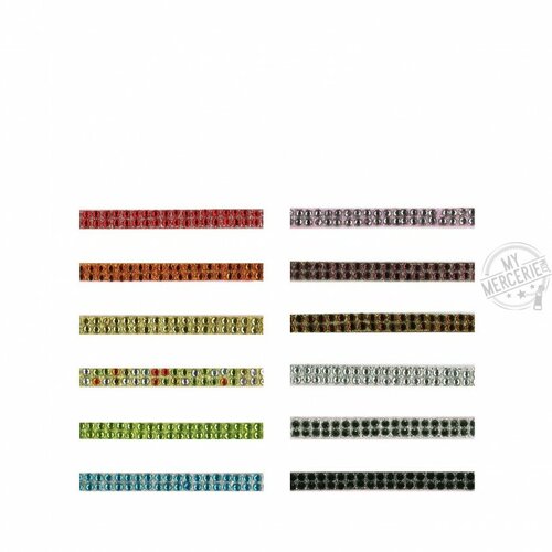 Galon strass thermocollant vendu au mètre - bleu 0189-004