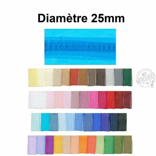 Ruban mousseline 25mm vendu au mètre - bleulagon 948-106