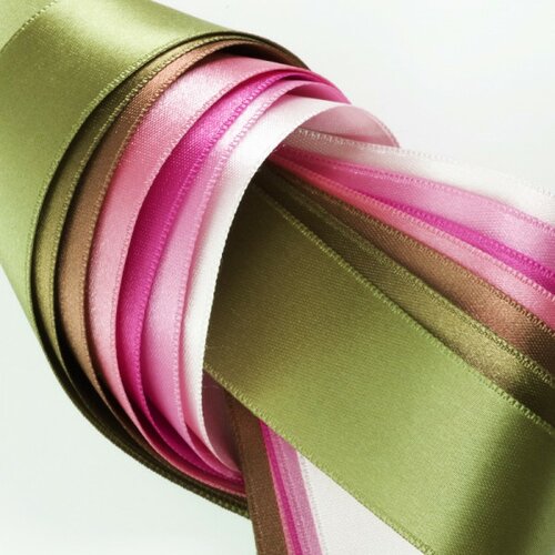 Ruban satin double face 25mm au mètre - c085 bisque vif