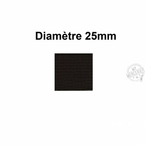Elastique 25 mm indémaillable noir au mètre