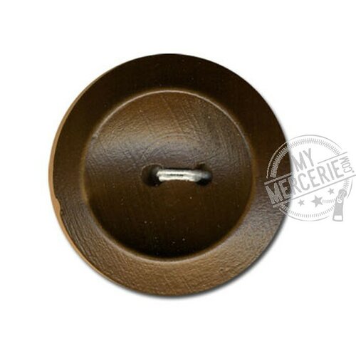 Bouton rond en bois couleur marron naturel
