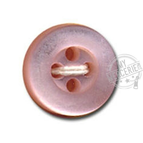 Bouton rond à 4 trous couleur rose layette