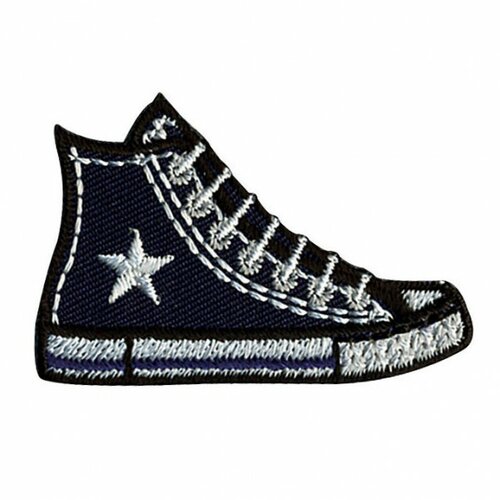 Ecusson basket en toile bleu marine 5cmx3cm
