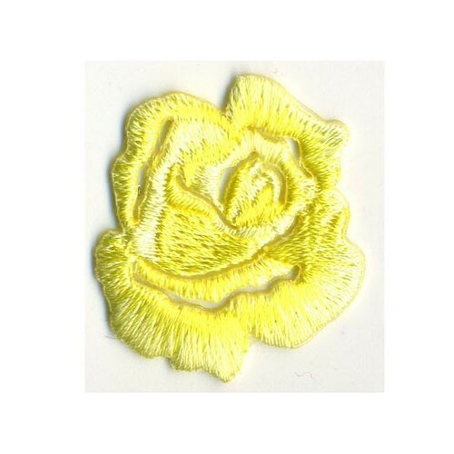 Ecusson thermocollant petite rose jaune 3cmx3.5cm