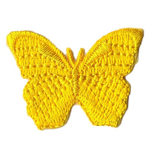 Ecusson thermocollant papillon jaune 3.5cmx3cm