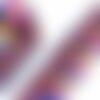 Bobine 15m frange pompons multicolore violet 30mm