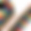 Bobine 15m frange pompons multicolore foncé 30mm