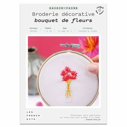 French kits broderie décorative bouquet de fleurs