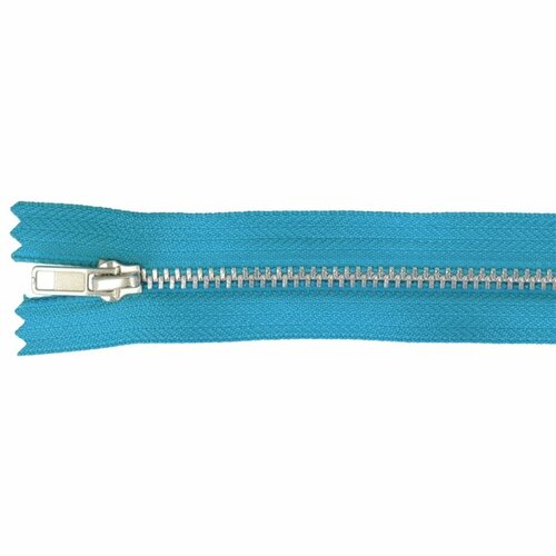 Fermeture aluminium non séparable bleu fluo