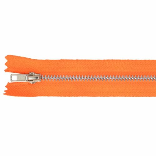 Fermeture aluminium non séparable orange fluo