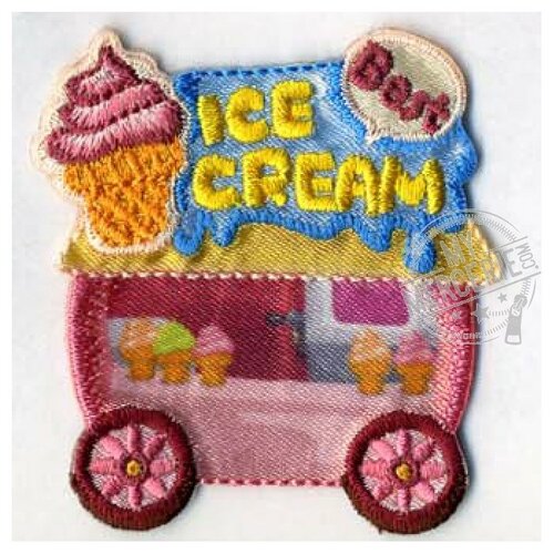 Lot de 3 écussons thermocollants ice cream 5.5cm