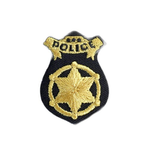 Ecusson badge police or 2,8cm x 4cm