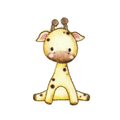 Lot de 3 écussons  petits animaux girafe 3,2cm x 5,3cm