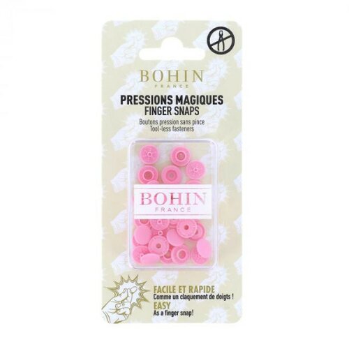 Boutons pressions sans pince 9mm bohin rose layette