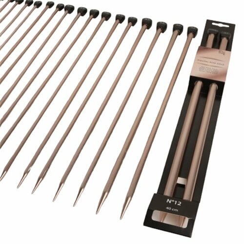 Aiguilles à tricoter prestige or rose aluminimum 40cm