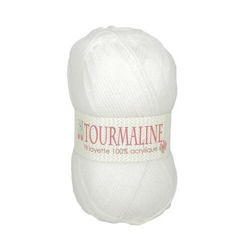 Lot de 2 pelotes de laine layette tourmaline blanc