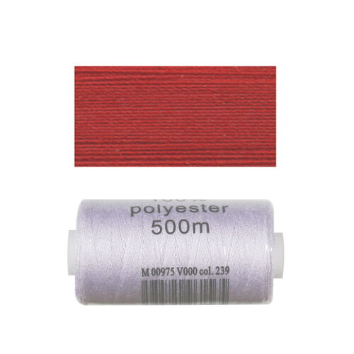 Bobine 500m fil polyester rouge