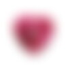 Lot de 6 boutons nacre en forme de coeur couleur fuchsia