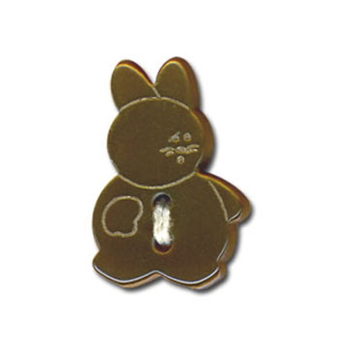 Lot de 6 boutons en forme de lapin couleur noisette 20mm