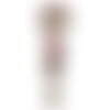Ecusson thermocollant jeune femme blonde à béret rose 6,5 cm x 2 cm