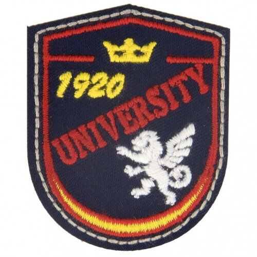 Ecusson thermocollant blason university 5 cm x 4 cm