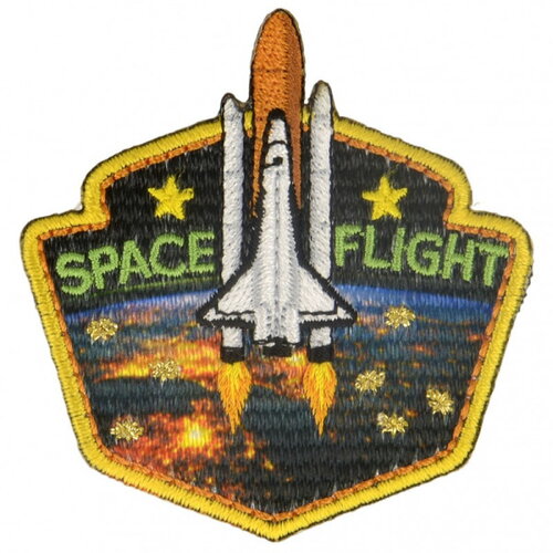 Ecusson thermocollant vol en fusée 5,5 cm x 5 cm