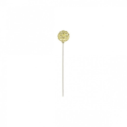 Boîte de 8 épingles boules strass 10mm x 50mm jaune or