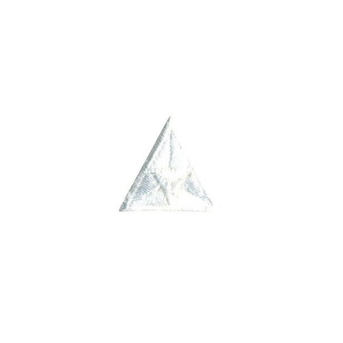 Ecusson thermocollant mouche triangle brodé blanc 2x2cm